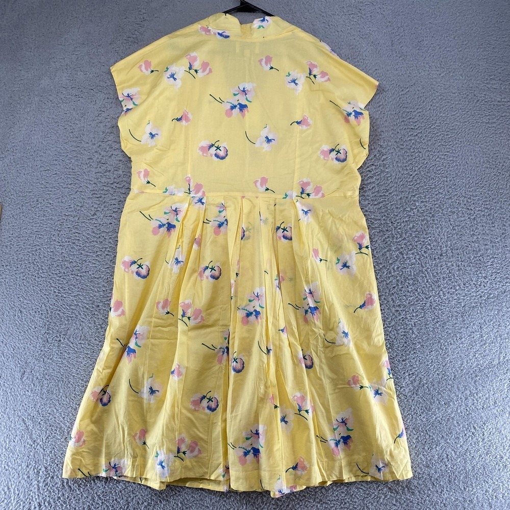ModCloth X Emilyandfin Dress Womens 3X Yellow Babydoll Floral Fit Flare Midi - Picture 15 of 16